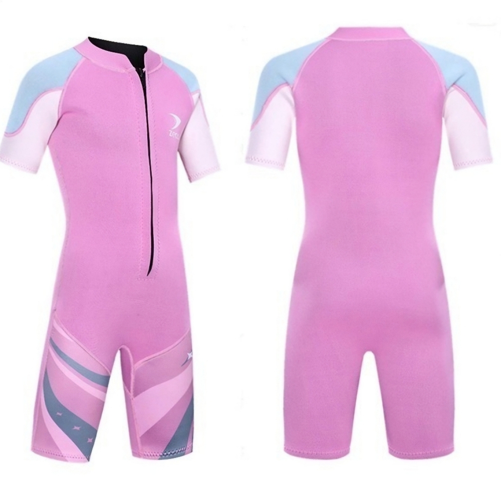 ZCCO Girl's Wetsuit 2.5mm Neoprene Short Sleeve One Piece Shorty Wetsuit